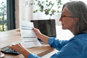 Woman reviewing documents